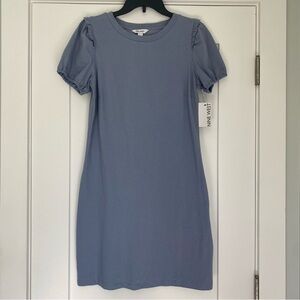 Nine West Gray Puff Sleeve Sheath Mini Dress